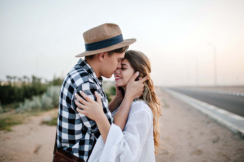 young romantic couple in love in San Diego